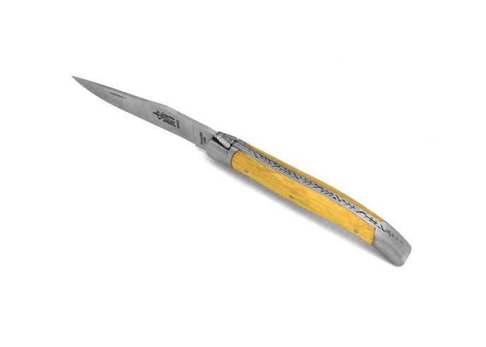 Laguiole pliant Antan, lame seule, manche en acacia de 12 cm, finition mat