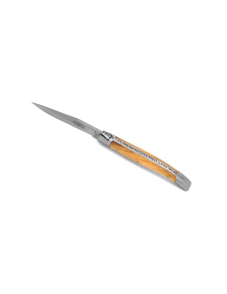 Laguiole pliant Antan, lame seule, manche en merisier de 12 cm, finition mat
