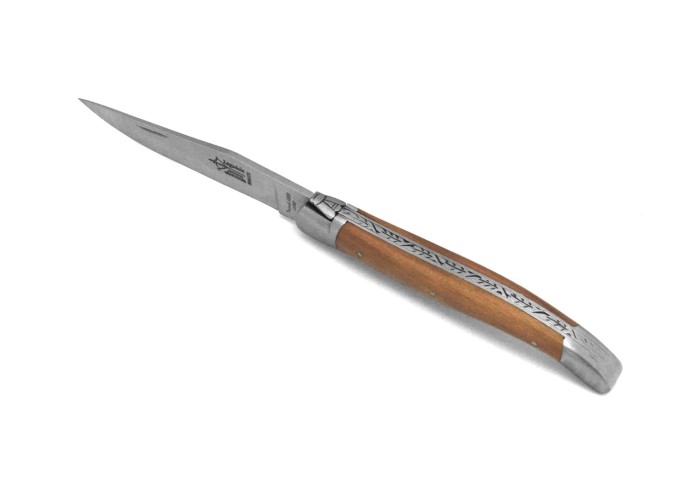 Laguiole folding knife Antan, pearwood handle of 12 cm, matt finish