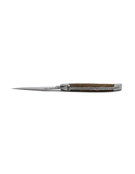 Laguiole pliant Prestige, lame seule, manche en bokote de 12 cm, finition mat