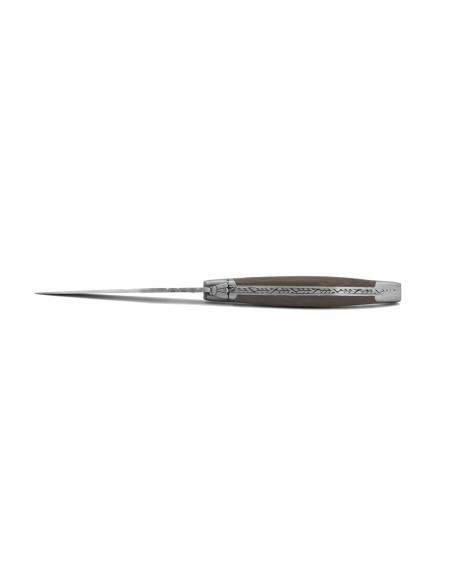 Laguiole pliant Prestige, lame seule, manche en wengé de 12 cm, finition mat