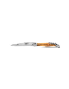 Laguiole pliant Prestige, lame et tire-bouchon, manche en olivier de 11 cm, finition mat 2