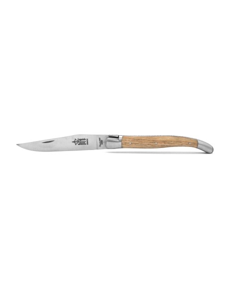 Laguiole pliant Prestige, lame seule, manche en châtaignier de 12 cm, finition mat