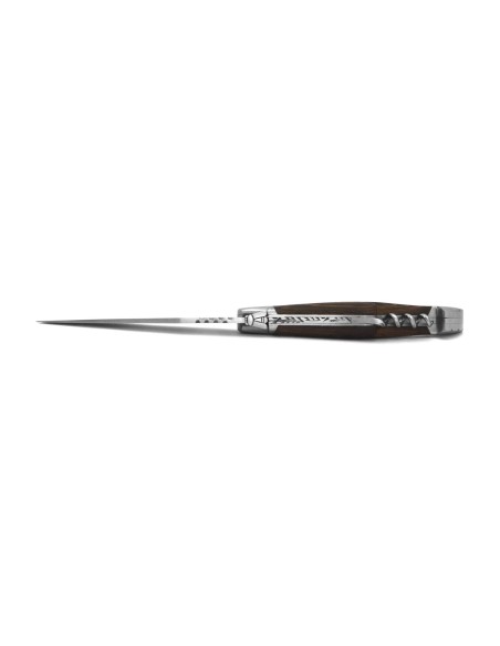 Laguiole pliant Prestige, lame et tire-bouchon, manche en Bois de violette de 12 cm, finition brillant