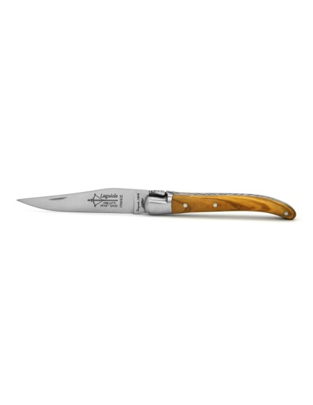 Laguiole folding knife for Ladies, 8 cm olive wood handle, matt finish