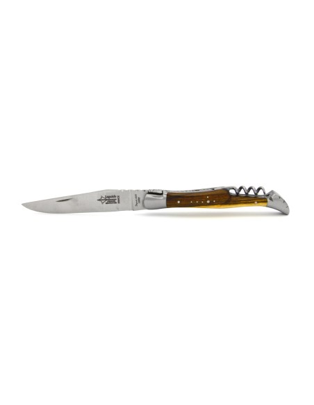 Laguiole pliant Prestige, lame et tire-bouchon, manche en pistachier de 12 cm, finition mat