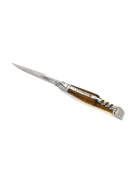 Laguiole pliant Prestige, lame et tire-bouchon, manche en pistachier de 12 cm, finition mat