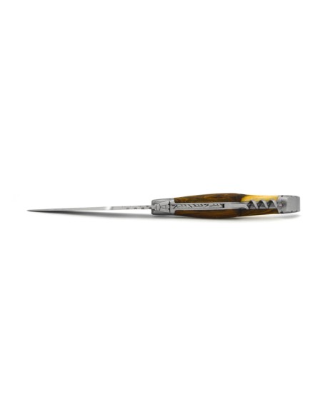 Laguiole pliant Prestige, lame et tire-bouchon, manche en pistachier de 12 cm, finition mat
