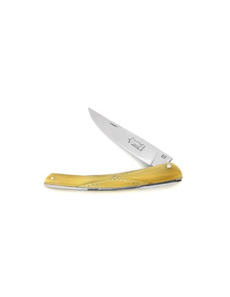 Le Thiers ® folding knife Butterfly, 12 cm blond horn tip handle, shiny finish
