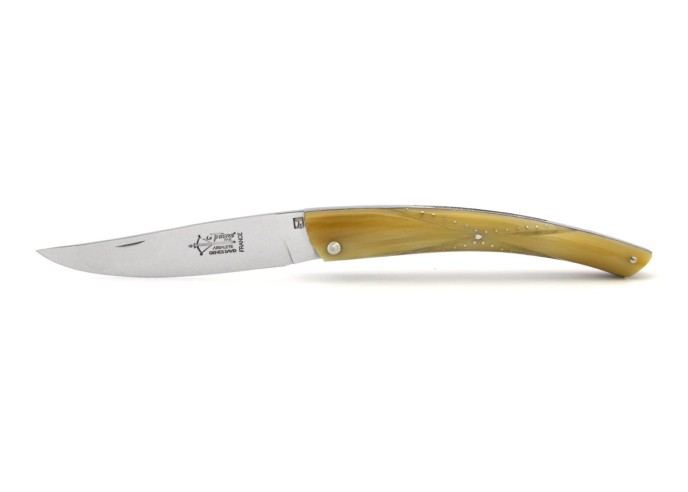 Le Thiers ® folding knife Butterfly, 12 cm blond horn tip handle, shiny finish