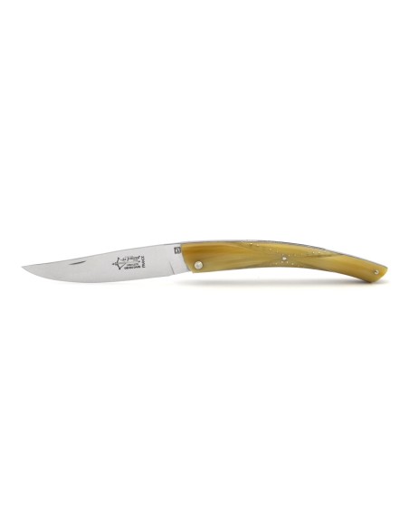 Le Thiers ® folding knife Butterfly, 12 cm blond horn tip handle, shiny finish