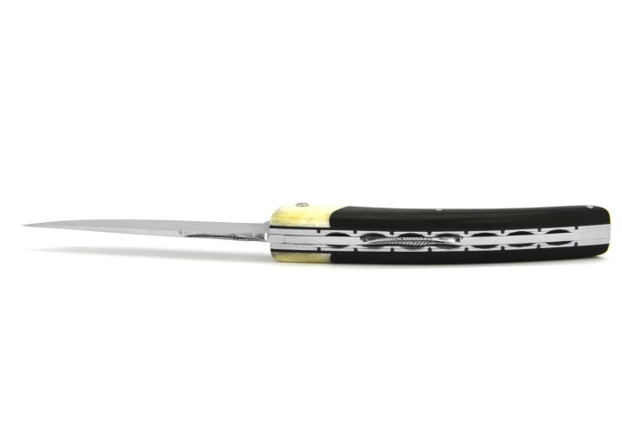Le Thiers ® pliant Prestige, fausse mitre os, manche en ébène de 12 cm, finition brillant