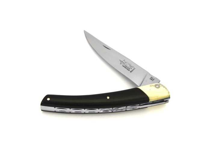 Le Thiers ® pliant Prestige, fausse mitre os, manche en ébène de 12 cm, finition brillant