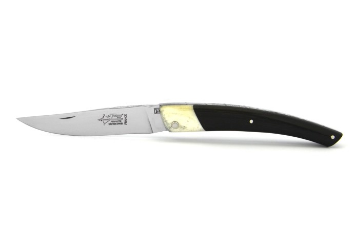 Le Thiers ® pliant Prestige, fausse mitre os, manche en ébène de 12 cm, finition brillant