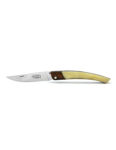 Le Thiers ® Prestige folding knife, false bolster snakewood, 12 cm blond horn tip handle, shiny finish 2