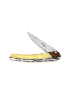Le Thiers ® Prestige folding knife, false bolster snakewood, 12 cm blond horn tip handle, shiny finish