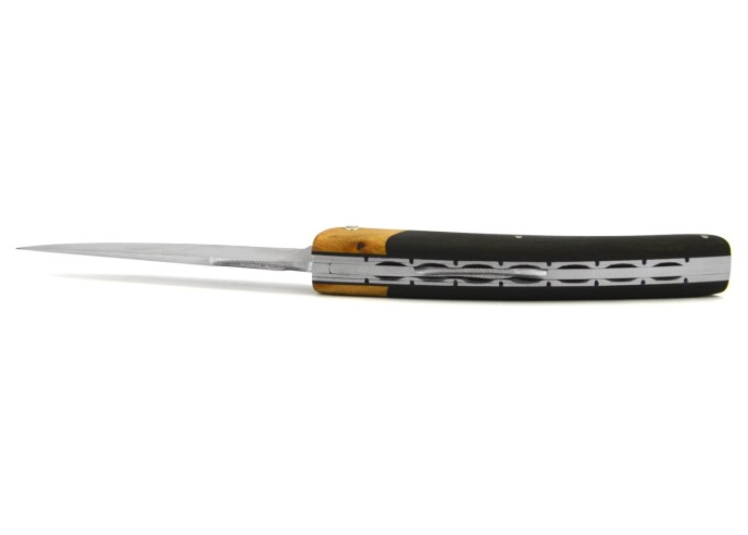 Le Thiers ® pliant Prestige, fausse mitre genévrier, manche en ébène de 12 cm, finition mat