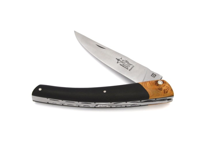 Le Thiers ® pliant Prestige, fausse mitre genévrier, manche en ébène de 12 cm, finition mat