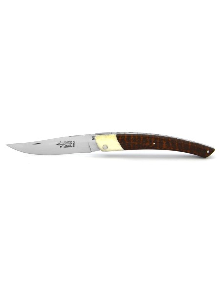 Le Thiers ® Prestige folding knife, false bolster in bone, 12 cm snakewood handle, shiny finish
