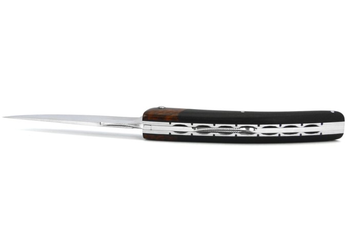 Le Thiers ® folding knife False bolster snakewood, 12 cm ebony wood handle, shiny finish