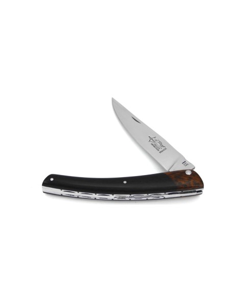 Le Thiers ® folding knife False bolster snakewood, 12 cm ebony wood handle, shiny finish