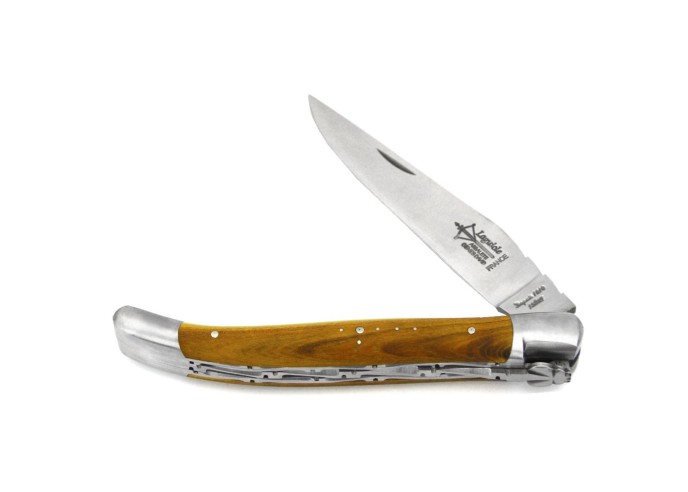 Laguiole pliant doubles platines, manche en pistachier de 12 cm, finition mat