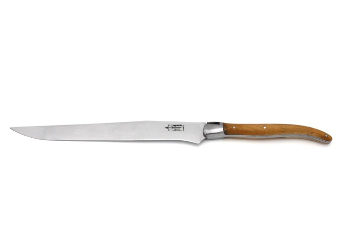 Laguiole carving set, juniper wood handle, matt finish