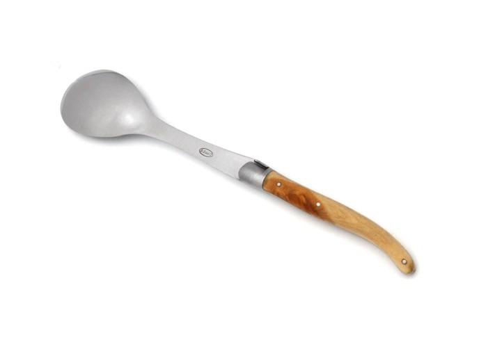 Service à salade Laguiole, manche en genévrier, finition mat