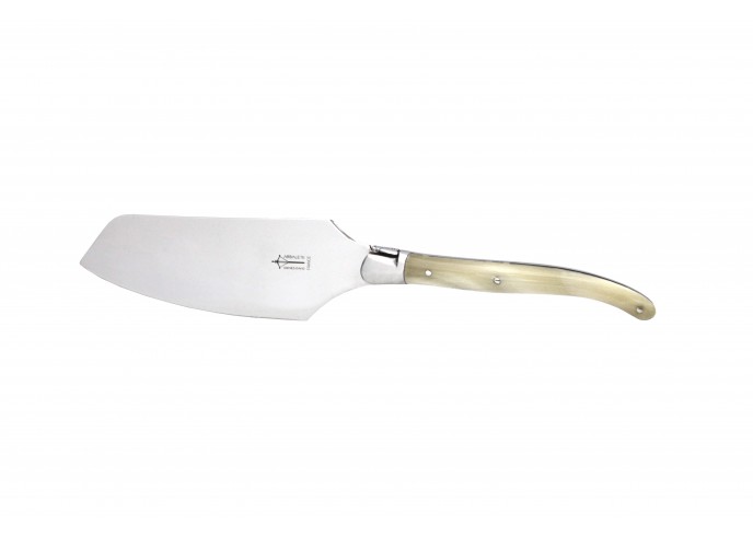 Laguiole pie server, 12 cm blonde horn tip handle, shiny finish