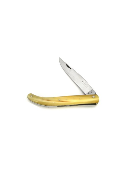 Basque Yatagan folding knife, blond horn tip handle