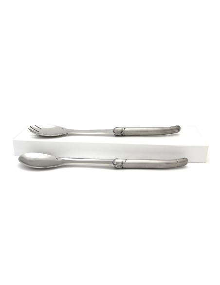 Laguiole salad set, 12 cm full inox handle, matt finish