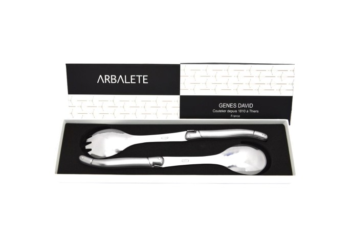 Laguiole salad set, 12 cm full inox handle, matt finish