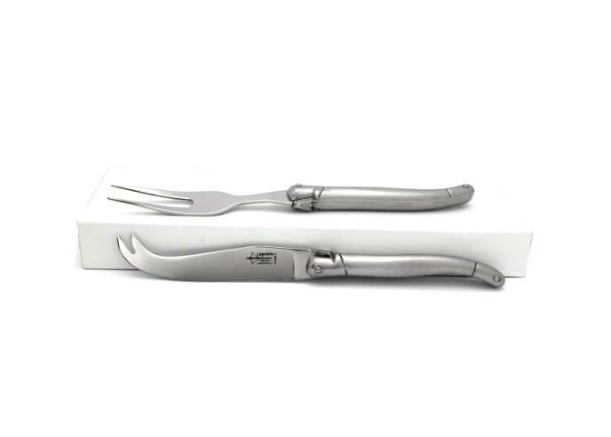 Laguiole cheese set, 12 cm full inox handle, matt finish