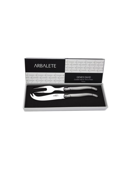 Laguiole cheese set, 12 cm full inox handle, matt finish
