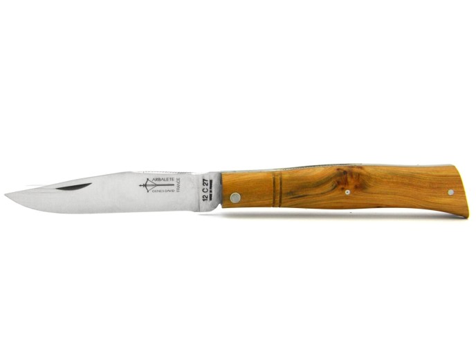 Couteau pliant Alpin, ciselé, manche en genévrier