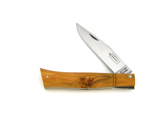 Alpine folding knife, chiseled, juniper wood handle
