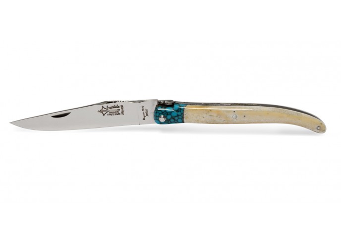 Couteau de laguiole 11 cm brillant en tissu compressé, forge laguiole