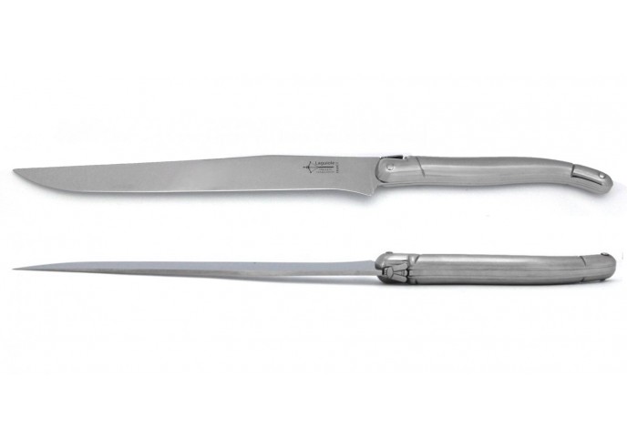 Laguiole carving knife, 12 cm full stainless steel handle with matt finish