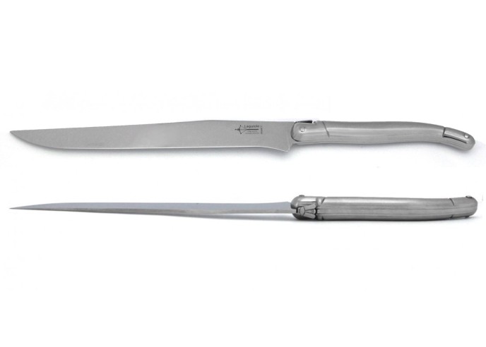Laguiole carving knife, 12 cm full stainless steel handle with matt finish