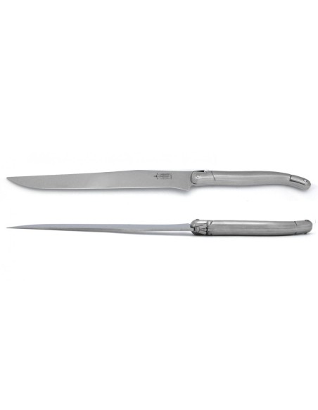 Laguiole carving knife, 12 cm full stainless steel handle with matt finish