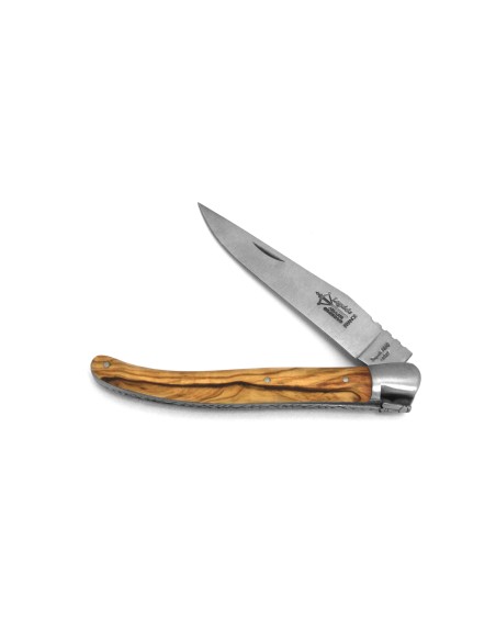 Laguiole Prestige folding knife, 12 cm olive wood handle, matt finish