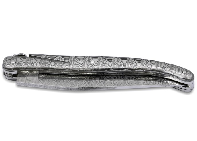 Laguiole Forgé Collection, plein manche de 12cm, tout Damas inox