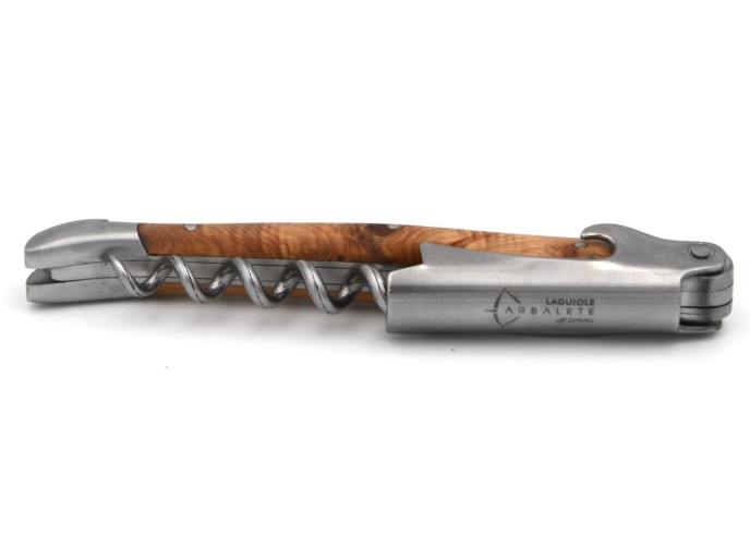 Laguiole wine opener Prestige, 12 cm juniper wood handle, matt finish