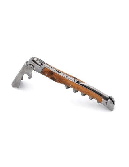 Laguiole wine opener Prestige, 12 cm juniper wood handle, matt finish