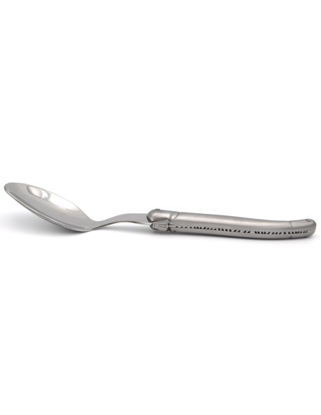 Laguiole cutlery set 24 pieces, full handle stainless steel, matt finish