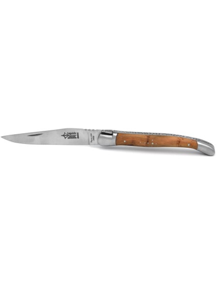 Laguiole Prestige folding knife, 12 cm juniper wood handle, matt finish