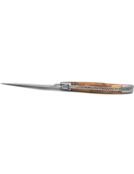 Laguiole pliant Prestige, manche en genévrier de 12 cm, finition mat