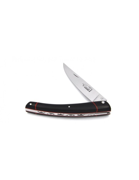Le Thiers ® Prestige folding knife, 12 cm ebony wood handle with 2 falses bolsters, shiny finish