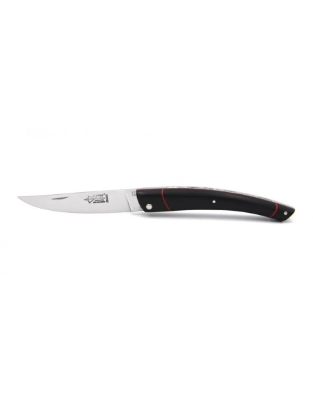 Le Thiers ® Prestige folding knife, 12 cm ebony wood handle with 2 falses bolsters, shiny finish