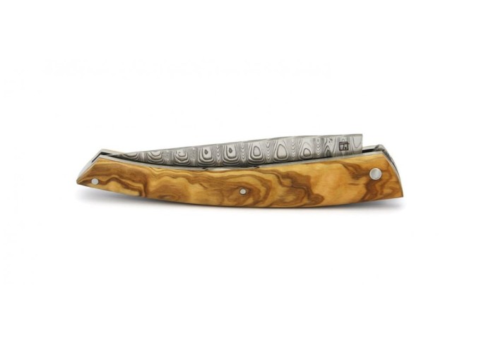 Couteau Le Thiers® lame Damas en olivier - Arbalète G.David